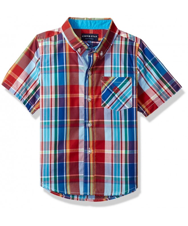 Andy Evan Madras Button Down Shirt Toddler