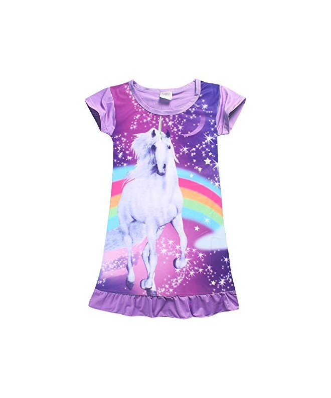 2-Piece Unicorn Nightgown Pajamas Dress for Girls - 2x Unicorn ...