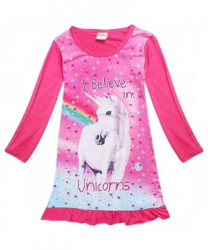 2-Piece Unicorn Nightgown Pajamas Dress for Girls - 2x Unicorn ...